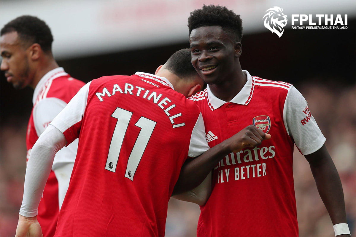 บูกาโย่ ซาก้า (8.5m) และ กาเบรียล มาร์ติเนลลี (6.9m)