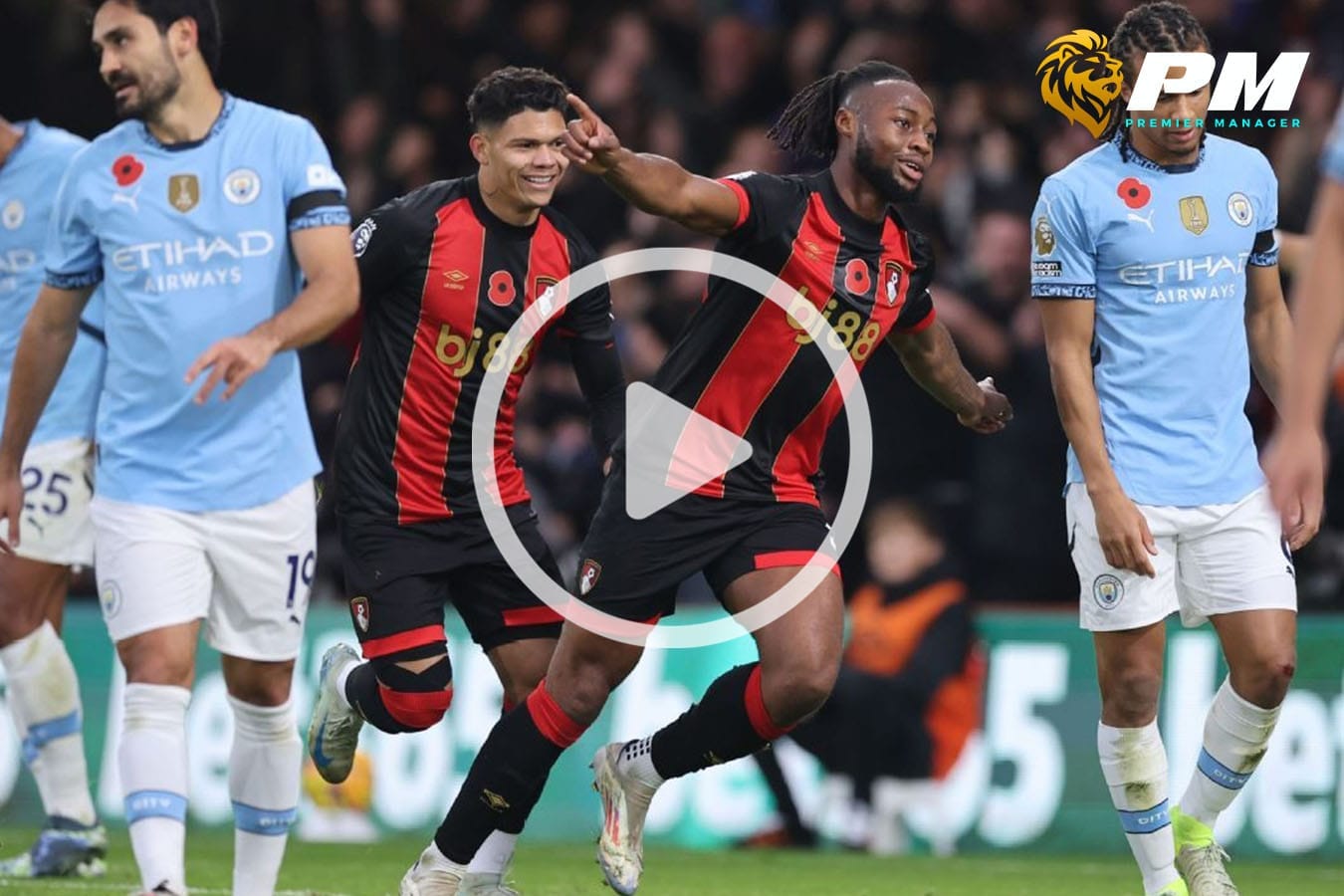 ไฮไลท์ฟุตบอล พรีเมียร์ลีก : บอร์นมัธ vs แมนฯ ซิตี้